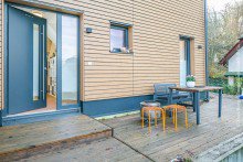 Eingang mit Terrasse Freistehendes modernes Einfamilienhaus am Naturrand in M�rlenbach-Kerngemeinde