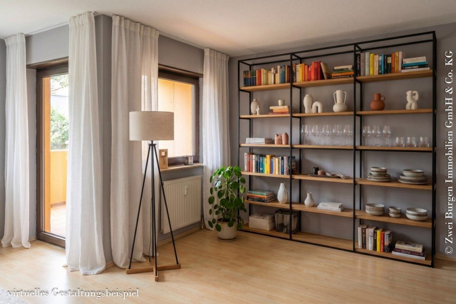 Wohnen, Blick Loggia Wohnung Weinheim