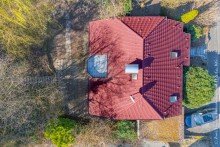 von oben Freistehendes Einfamilienhaus mit gro�em Grundst�ck am Naturrand in M�rlenbach