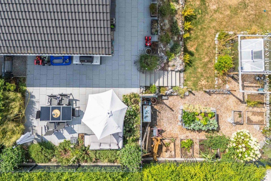 sonnige Terrasse Einfamilienhaus Rimbach