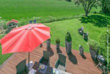 Blick in den Garten MODERNE DOPPELHAUSH�LFTE IN RIMBACH-KERNGEMEINDE +VERKAUFT+