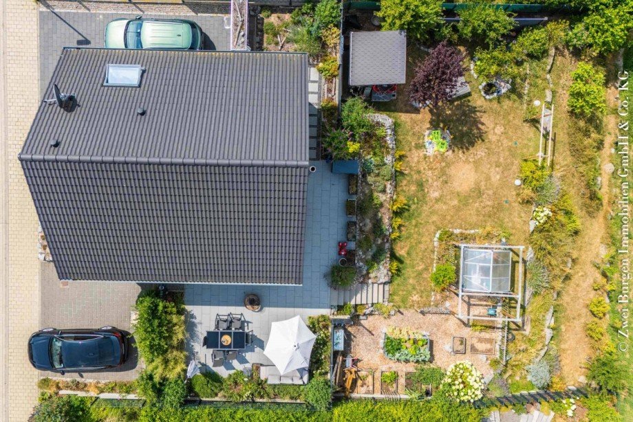 von oben Einfamilienhaus Rimbach