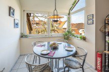 heller Essbereich Mediterrane Maisonette-Eigentumswohnung mit Blick auf die Altstadt von Weinheim