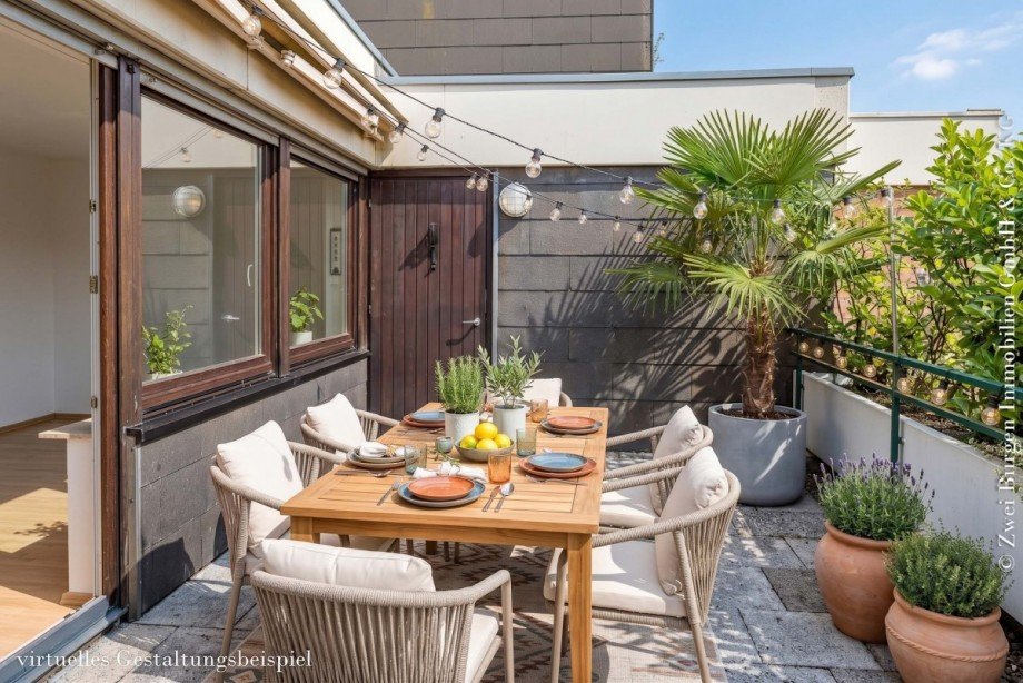 gro�e Westterrasse Wohnung Weinheim