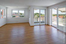 Wohnbereich mit Ausblick Stufenlose Eigentumswohnung mit Garage in Weinheim-L�tzelsachsen + 360  Grad Rundgang 3D