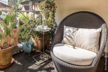 gem�tlicher Sitzplatz Mediterrane Maisonette-Eigentumswohnung mit Blick auf die Altstadt von Weinheim