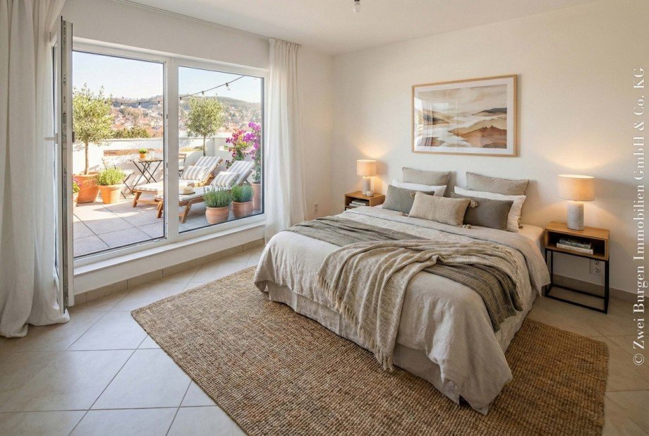 Schlafzimmer 3, virt.m�bliert Wohnung Weinheim