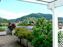 PERGOLA MIT BLICK AUF DIE STRAHLENBURG 4-Zimmer-Penthouse-Wohnung in Schriesheim