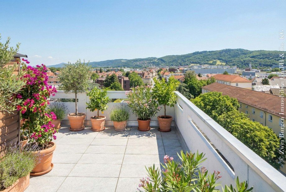 Ausblick, Terr. virt.m�bliert Wohnung Weinheim