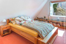 Schlafzimmer Mediterrane Maisonette-Eigentumswohnung mit Blick auf die Altstadt von Weinheim