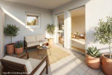 Blick zum Wohnzimmer Weitl�ufige 2-Zimmer-Eigentumswohnung mit TG-Stellplatz in Top-Lage Weinheim